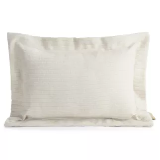 Poszewka na poduszkę  40x60 cm z szenilowej tkaniny kremowa w drobne prążki Eva Minge Elegante
