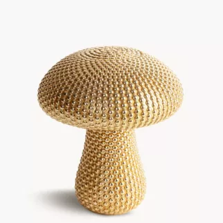 Figurka dekoracyjna grzybek pokryta złotymi kuleczkami