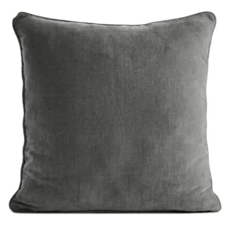 Poszewka na poduszkę 45x45 cm stalowa z szenilowej tkaniny - VANI