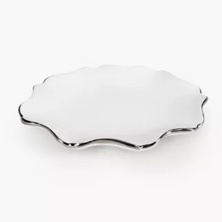 Patera dekoracyjna z glinki ceramicznej z falującymi brzegami AUREN 3