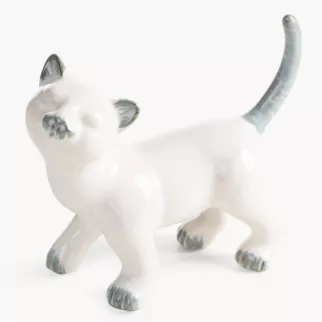 Figurka dekoracyjna kot kremowa 21x9x18 cm AVANI