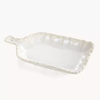 Patera ceramiczna kremowa dekoracyjna 26x14x3 cm ARLETA - kolekcja FOREST SUMMER