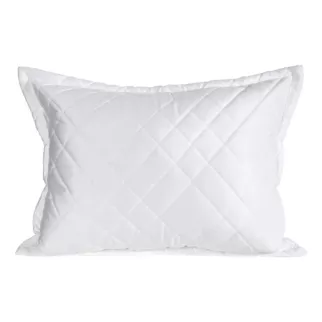 Poszewka na poduszkę 50x70 cm welwetowa, biała zdobiona geometrycznymi przeszyciami RIA 6 Eurofirany Premium