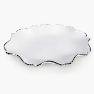 Patera dekoracyjna z glinki ceramicznej z falującymi brzegami AUREN 1