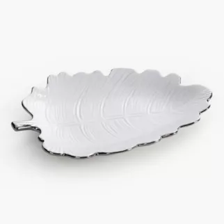 Patera dekoracyjna z glinki ceramicznej w kształcie liścia ALMA 2