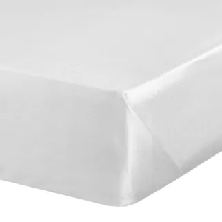 Prześcieradło gładkie bez gumki 160x210 cm z satyny bawełnianej kolor biały 125 g/m2 NOVA