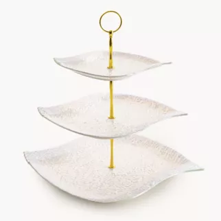 Trzypoziomowa patera dekoracyjna z wypukłym wzorem NINA