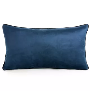 Poduszka 30 x 50 cm welwetowa granatowa z kontrastującą lamówką GAJA 3