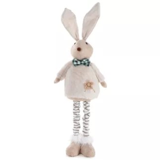 Figurka wielkanocna stojącego zajączka w uroczej muszce