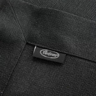 Bieżnik na stół czarny 40x140 cm z tkaniny przypominającej płótno STELLA 2 z podwójną listwą na brzegach