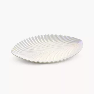 Patera dekoracyjna z wytłaczanym wzorem w perłowym odcieniu NELA