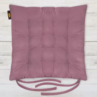 Poduszka na krzesło 40 x 40 x 6 cm  welurowa ciemnoróżowa z szesnastoma pikowaniami ADORE