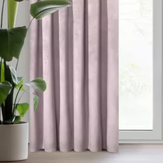 Zasłona welwetowa pudrowy róż gładka 140x300 cm taśma - PIERRE
