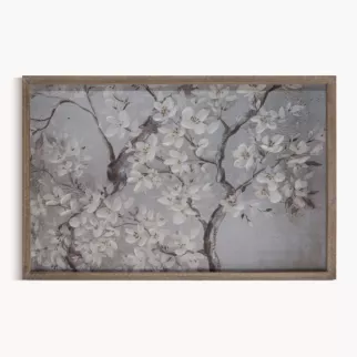 Obraz KWIAT WIŚNI ręcznie malowany oprawiony w drewnianą ramę