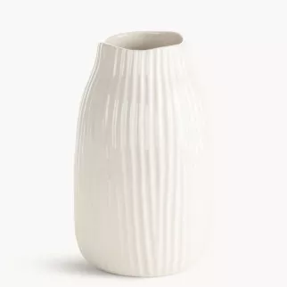 Wazon kremowy w wytłaczanym wzorem 15x25 cm JENNY - kolekcja SEA SUMMER