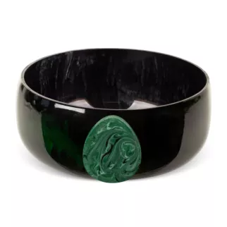 Misa CAPRI ze szkła artystycznego z malachitową ozdobą