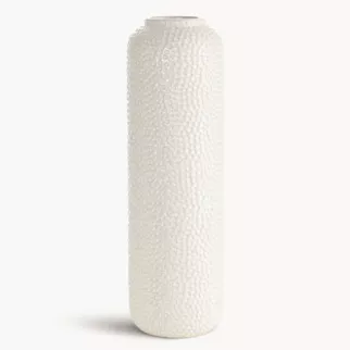 Wazon kremowy z ozdobnym  wzorem 15x15x49 cm ALEX - kolekcja SEA SUMMER