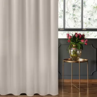 Zasłona welwetowa beżowa gładka 140x270 cm taśma - SIBEL - Pierre Cardin