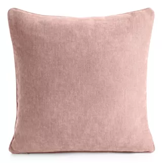 Poszewka na poduszkę 45x45 cm pudrowa z szenilowej tkaniny - VANI