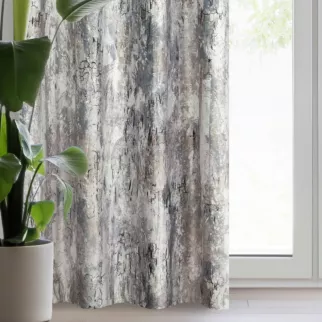 Zasłona welwetowa stalowa z efektem błyszczącej przecierki 140x250 cm przelotka - MALIA