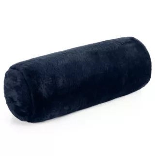 Poduszka wałek 15x45 cm granatowa z miękkiej futrzanej tkaniny  NINA