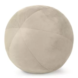 Poduszka dekoracyjna w formie kuli średnica 24 cm welwetowa jasnobeżowa GAJA
