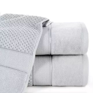 Ręcznik kąpielowy 50x90 cm bawełniany kolor srebrny z welwetową bordiurą 500 g/m2 JESSI