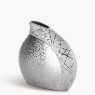 Wazon ceramiczny ALIRA łączący strukturalną powierzchnie z lśniącym wzorem