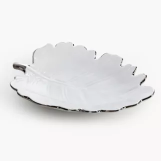 Patera dekoracyjna z glinki ceramicznej w kształcie liścia ALMA 3