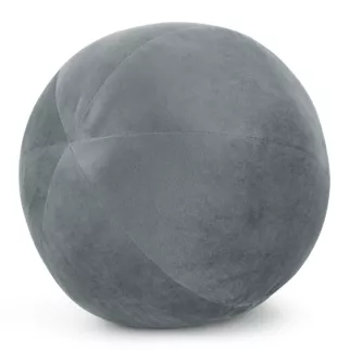 Poduszka dekoracyjna w formie kuli średnica 24 cm welwetowa srebrna GAJA