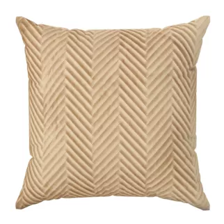 Poszewka na poduszkę 45x45 cm welwetowa, miodowa pikowana w jodełkę metodą hot press SOFIA Eurofirany Premium