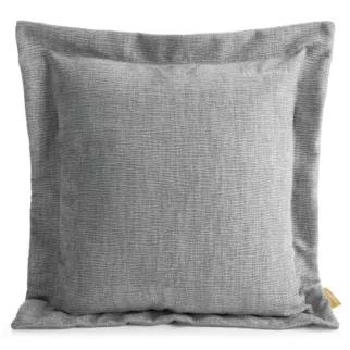 Poszewka na poduszkę  55x55 cm z szenilowej tkaniny srebrna o widocznym ozdobnym splocie Eva Minge Elegante