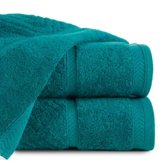 Ręcznik kąpielowy 50x90 cm bawełniany kolor turkusowy ze wzorem zygzaka 500 g/m2 KALIA Reina Line