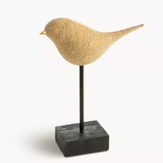 Figurka złota w kształcie ptaszka o drobnym strukturalnym wzorze 17x6x20 cm ELDO 2