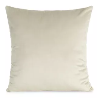Poszewka na poduszkę 45x45 cm welwetowa, gładka jasnobeżowa o delikatnym połysku GAJA 1