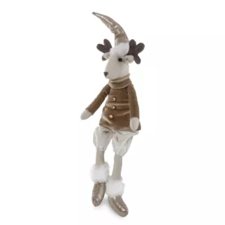 Figurka świąteczna uroczy siedzący JELEŃ w spodenkach