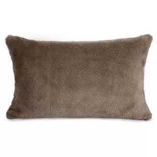 Poszewka na poduszkę 30x50 cm beżowa z miękkiej futrzanej tkaniny NINA