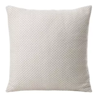 Poszewka na poduszkę 45x45 cm beżowo, biała z drobnym wzorem jodełki AKRYL 3