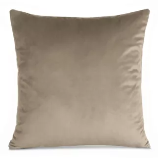 Poszewka na poduszkę 45x45 cm welwetowa, gładka ciemnobeżowa o delikatnym połysku GAJA 1