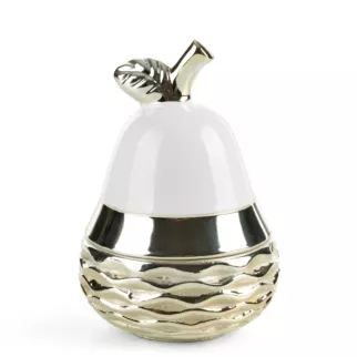 Pojemnik dekoracyjny DOLY w kształcie gruszki zdobiony wytłaczanym wzorem