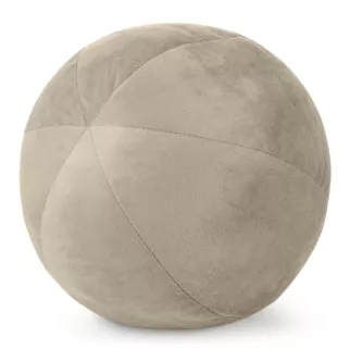 Poduszka dekoracyjna w formie kuli średnica 24 cm welwetowa beżowa GAJA