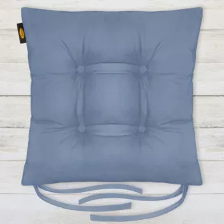 Poduszka na krzesło dwustronna 40 x 40 x 8 cm welurowa niebieska ADORE