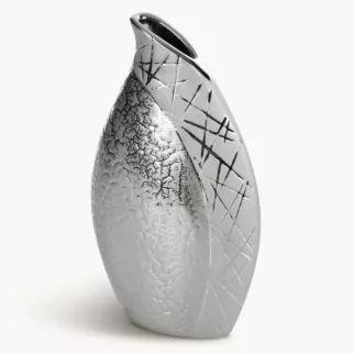 Wazon ceramiczny ALIRA łączący strukturalną powierzchnie z lśniącym wzorem