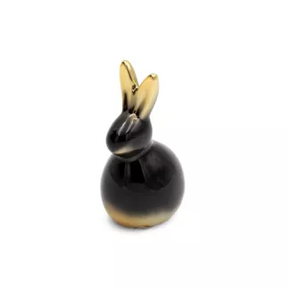 Figurka dekoracyjna ZAJĄCZEK w złoto-czarnej kolorystyce