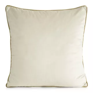 Poszewka na poduszkę 45x45 cm welwetowa kolor jasnobeżowy o delikatnym połysku z ozdobną lamówką GAJA 2