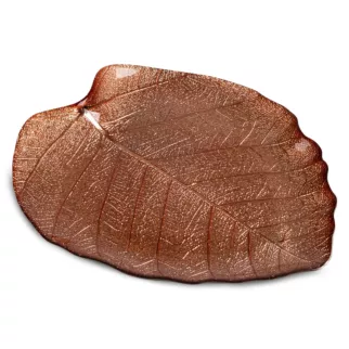 Patera EMMA ze szkła artystycznego w kształcie liścia