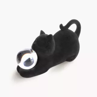 Figurka dekoracyjna KOT z szklana kulą