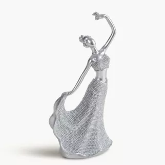 Figurka srebrna w kształcie baletnicy o drobnym strukturalnym wzorze 9x6x19 cm ELDO