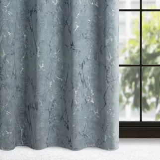 Zasłona ciemnoszaro, grafitowa z marmurkowym wzorem, welwetowa 140x250 cm przelotka - WERA