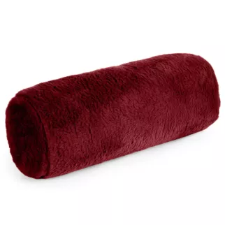 Poduszka wałek 15x45 cm bordowy z miękkiej futrzanej tkaniny  NINA